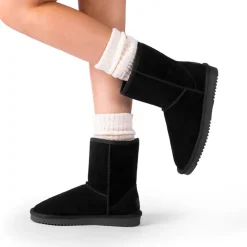 [FuzzyClassic Mid Boot] Suede Mid Calf Snow Boots