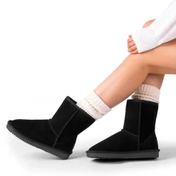 [FuzzyClassic Mid Boot] Suede Mid Calf Snow Boots
