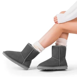 [FuzzyClassic Mid Boot] Suede Mid Calf Snow Boots