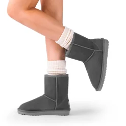 [FuzzyClassic Mid Boot] Suede Mid Calf Snow Boots