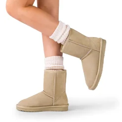 [FuzzyClassic Mid Boot] Suede Mid Calf Snow Boots