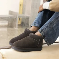 [FuzzyClassic Mini Boot] Splash-Proof Slip-On Suede Snow Boots