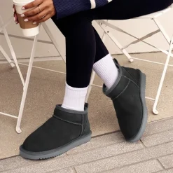 [FuzzyClassic Mini Boot] Splash-Proof Slip-On Suede Snow Boots