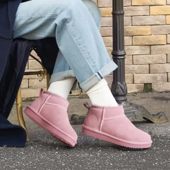[FuzzyClassic Mini Boot] Splash-Proof Slip-On Suede Snow Boots