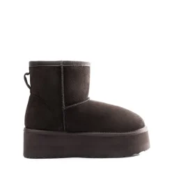 [FuzzyClassic Platform Low Boot] Genuine Suede Snow Boots