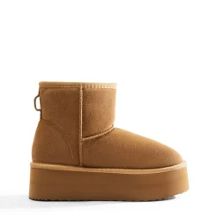 [FuzzyClassic Platform Low Boot] Genuine Suede Snow Boots