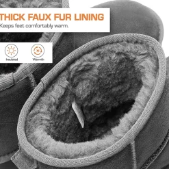 [FuzzyClassic Platform Low Boot] Genuine Suede Snow Boots