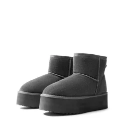[FuzzyClassic Platform Low Boot] Genuine Suede Snow Boots
