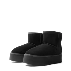 [FuzzyClassic Platform Low Boot] Genuine Suede Snow Boots