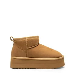 [FuzzyClassic Platform Mini Boot] Suede Platform Ankle Snow Boots