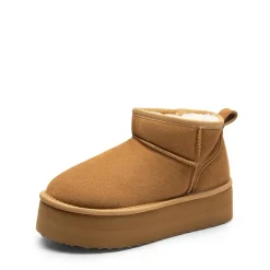 [FuzzyClassic Platform Mini Boot] Suede Platform Ankle Snow Boots