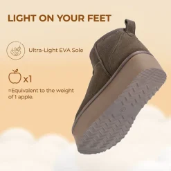 [FuzzyClassic Platform Mini Boot] Suede Platform Ankle Snow Boots