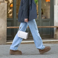 [FuzzyClassic Platform Mini Boot] Suede Platform Ankle Snow Boots