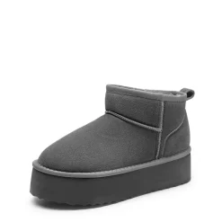 [FuzzyClassic Platform Mini Boot] Suede Platform Ankle Snow Boots