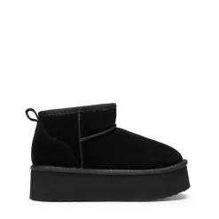 [FuzzyClassic Platform Mini Boot] Suede Platform Ankle Snow Boots