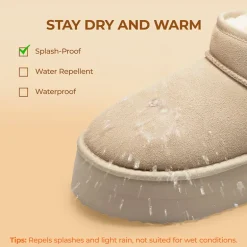 [FuzzyClassic Platform Mini Boot] Suede Platform Ankle Snow Boots