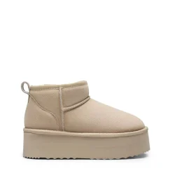 [FuzzyClassic Platform Mini Boot] Suede Platform Ankle Snow Boots