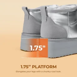 [FuzzyClassic Platform Mini Boot] Suede Platform Ankle Snow Boots