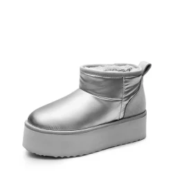 [FuzzyClassic Platform Mini Boot] Suede Platform Ankle Snow Boots