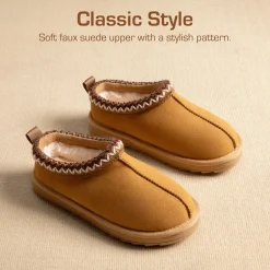 [FuzzyEasy Kid's Slip-on] Winter Suede Slippers