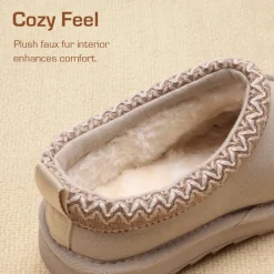 [FuzzyEasy Kid's Slip-on] Winter Suede Slippers