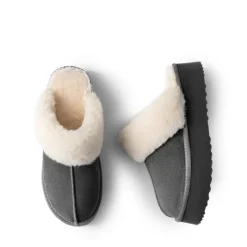 [FuzzyEasy Platform Slipper] Faux Fur Lining Platform Slippers
