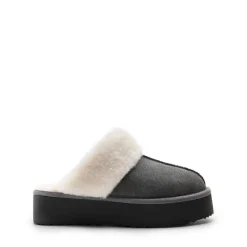 [FuzzyEasy Platform Slipper] Faux Fur Lining Platform Slippers
