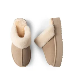 [FuzzyEasy Platform Slipper] Faux Fur Lining Platform Slippers