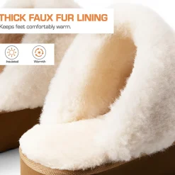 [FuzzyEasy Platform Slipper] Faux Fur Lining Platform Slippers