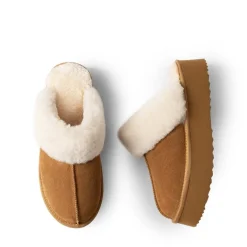 [FuzzyEasy Platform Slipper] Faux Fur Lining Platform Slippers