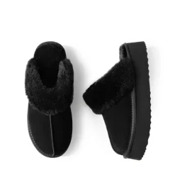 [FuzzyEasy Platform Slipper] Faux Fur Lining Platform Slippers