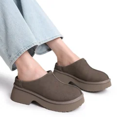 [FuzzyEASY Rhea] Women's Geta-Inspired Slip-On Mules