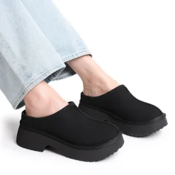 [FuzzyEASY Rhea] Women's Geta-Inspired Slip-On Mules