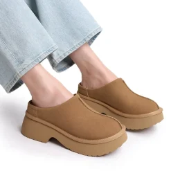 [FuzzyEASY Rhea] Women's Geta-Inspired Slip-On Mules