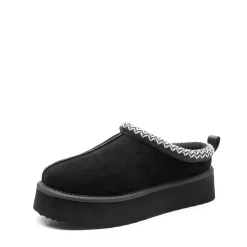 [FuzzyEasy Women's Platform Slip-on] Plush Fur-Lined Winter Platform Slippers