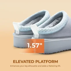 [FuzzyEasy Women's Platform Slip-on] Plush Fur-Lined Winter Platform Slippers