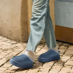 [FuzzyEasy Women's Platform Slip-on] Plush Fur-Lined Winter Platform Slippers