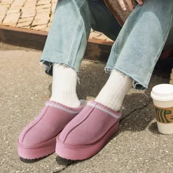 [FuzzyEasy Women's Platform Slip-on] Plush Fur-Lined Winter Platform Slippers