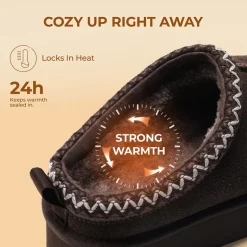 [FuzzyEasy Women's Platform Slip-on] Plush Fur-Lined Winter Platform Slippers