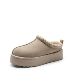[FuzzyEasy Women's Platform Slip-on] Plush Fur-Lined Winter Platform Slippers