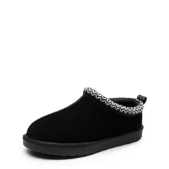 [FuzzyEasy Women's Slip-on] Embroidered Suede Fuzzy Cozy Slippers
