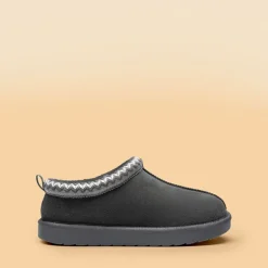 [FuzzyEasy Women's Slip-on] Embroidered Suede Fuzzy Cozy Slippers
