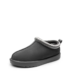 [FuzzyEasy Women's Slip-on] Embroidered Suede Fuzzy Cozy Slippers