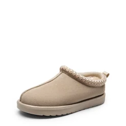 [FuzzyEasy Women's Slip-on] Embroidered Suede Fuzzy Cozy Slippers