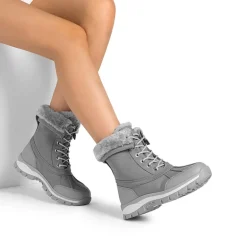 [FuzzyGo Bold] Foldable Lace-Up Winter Snow Boots