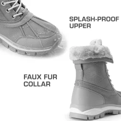 [FuzzyGo Bold] Foldable Lace-Up Winter Snow Boots