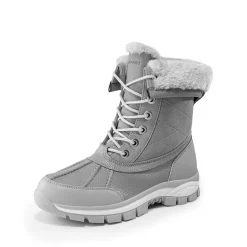 [FuzzyGo Bold] Foldable Lace-Up Winter Snow Boots