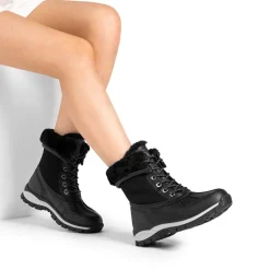 [FuzzyGo Bold] Foldable Lace-Up Winter Snow Boots