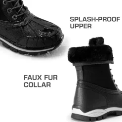 [FuzzyGo Bold] Foldable Lace-Up Winter Snow Boots
