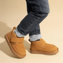 [FuzzyGo Kid's Cozy Tap] Hook-And-Loop Snow Boots